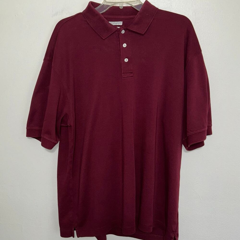 Van Heusen Pima Cotton Polo Shirt Men's Large Burgundy